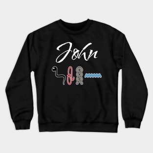 JOHN-American names in hieroglyphic letters-JOHN, name in a Pharaonic Khartouch-Hieroglyphic pharaonic names Crewneck Sweatshirt